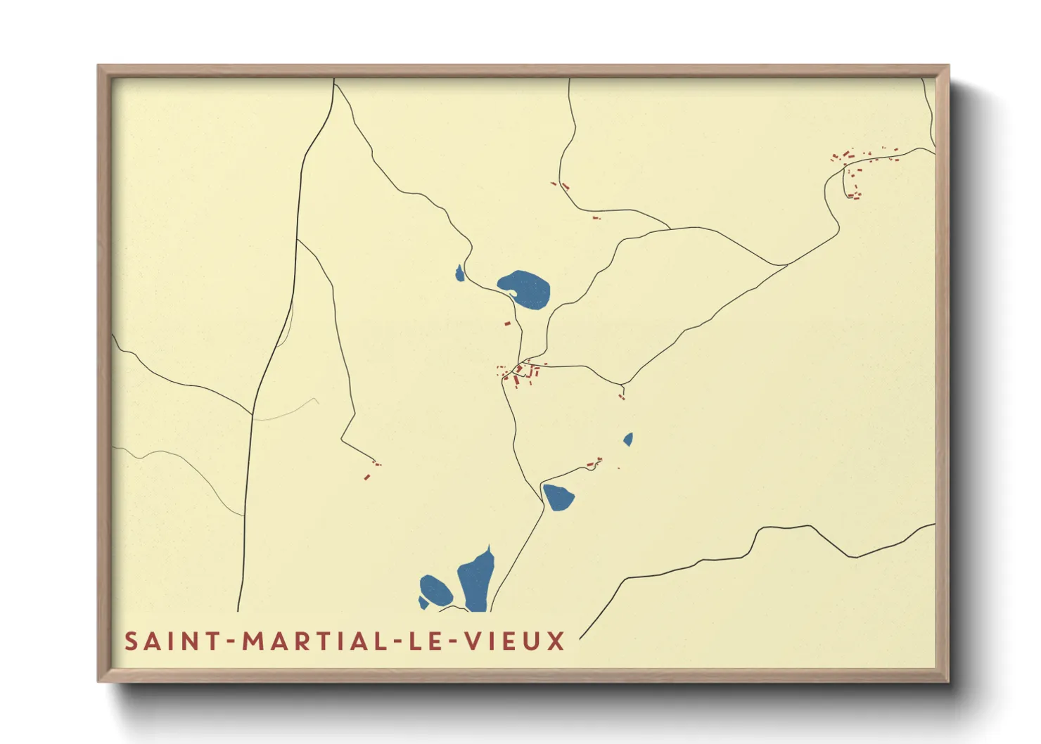 Une affiche de carte sur Saint-Martial-le-Vieux