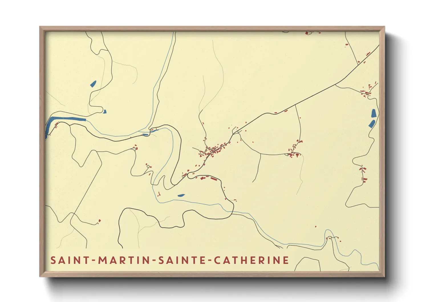 Une affiche de carte sur Saint-Martin-Sainte-Catherine