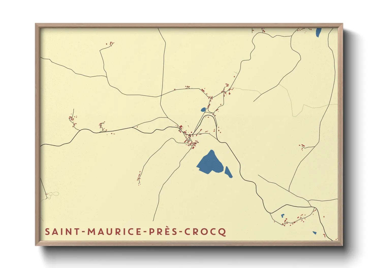 Une affiche de carte sur Saint-Maurice-près-Crocq