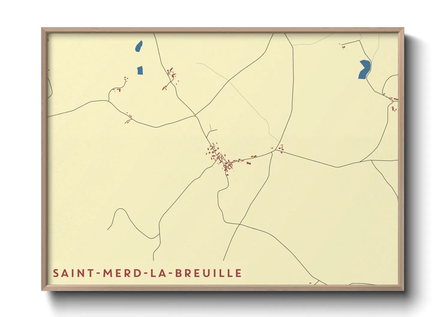 Une affiche de carte sur Saint-Merd-la-Breuille