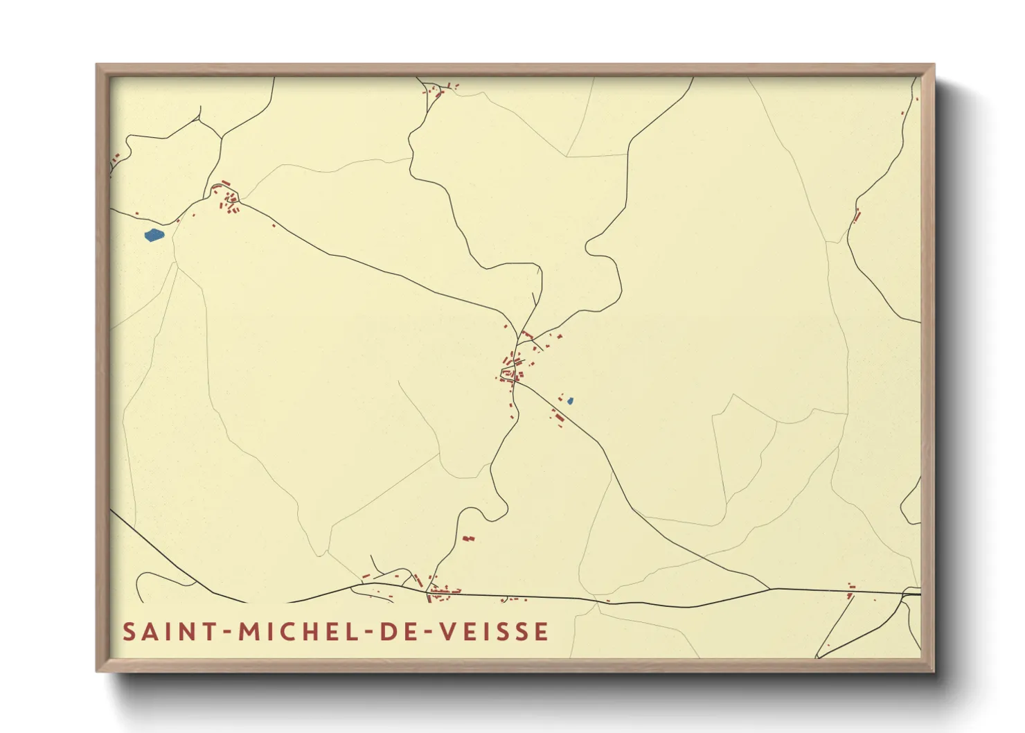 Une affiche de carte sur Saint-Michel-de-Veisse