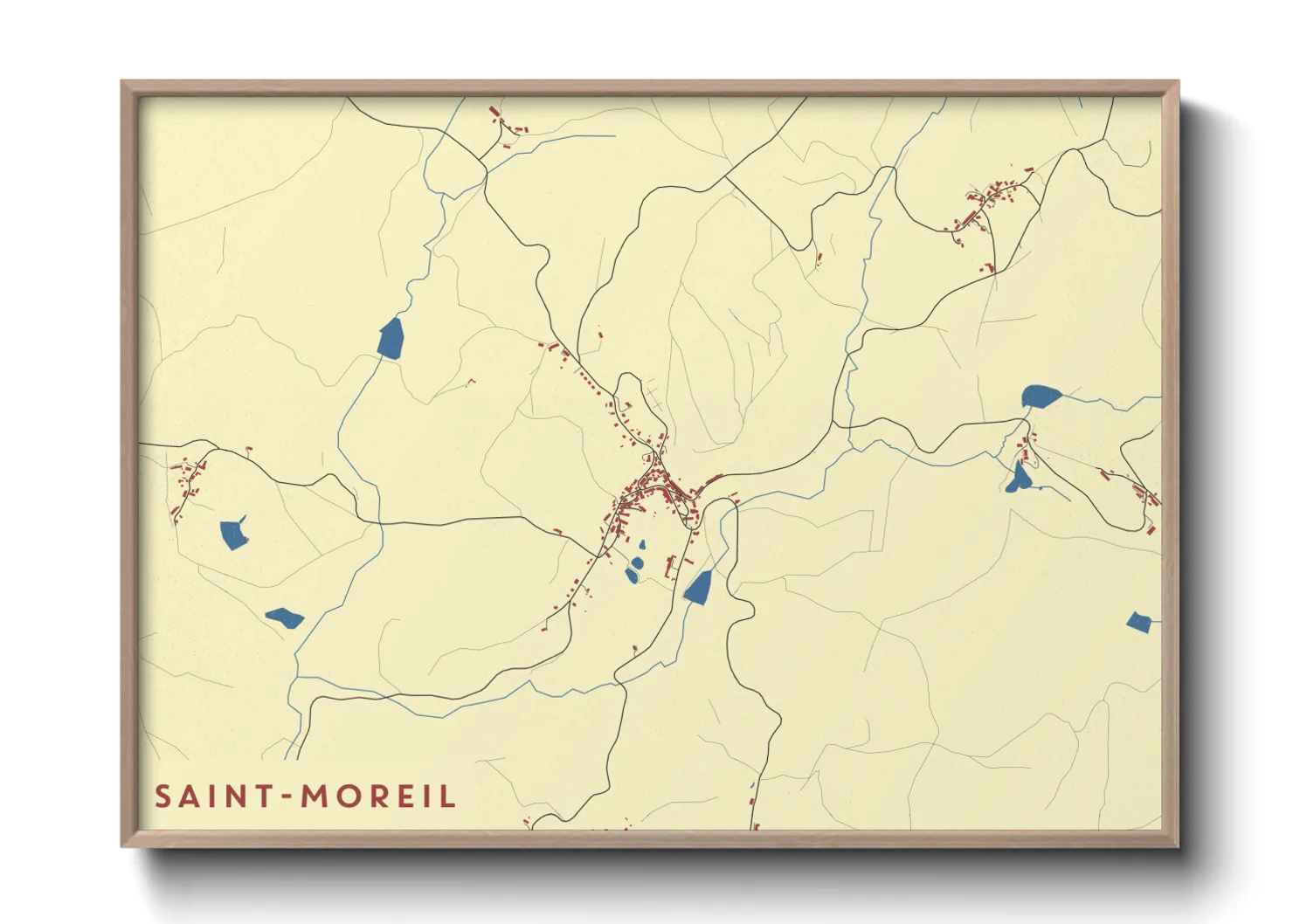 Une affiche de carte sur Saint-Moreil