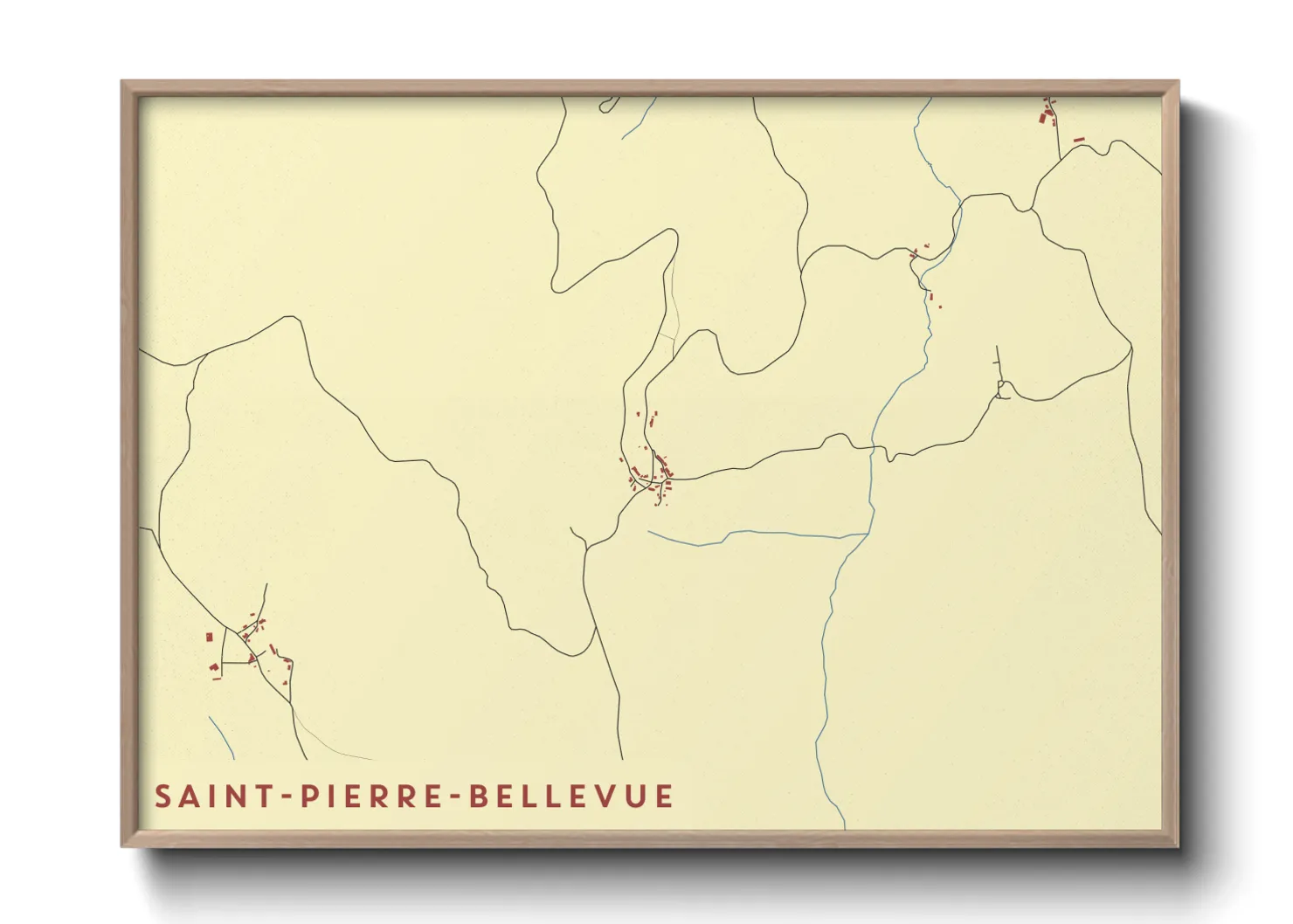Une affiche de carte sur Saint-Pierre-Bellevue