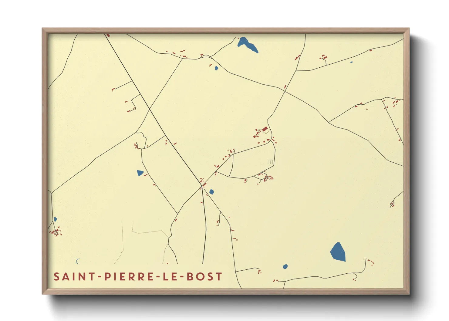 Une affiche de carte sur Saint-Pierre-le-Bost
