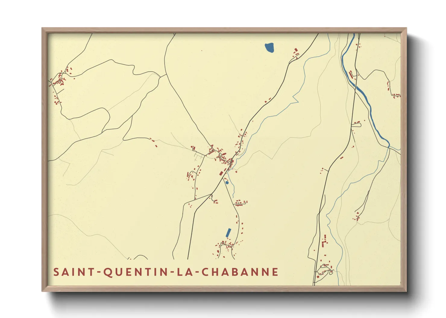 Une affiche de carte sur Saint-Quentin-la-Chabanne