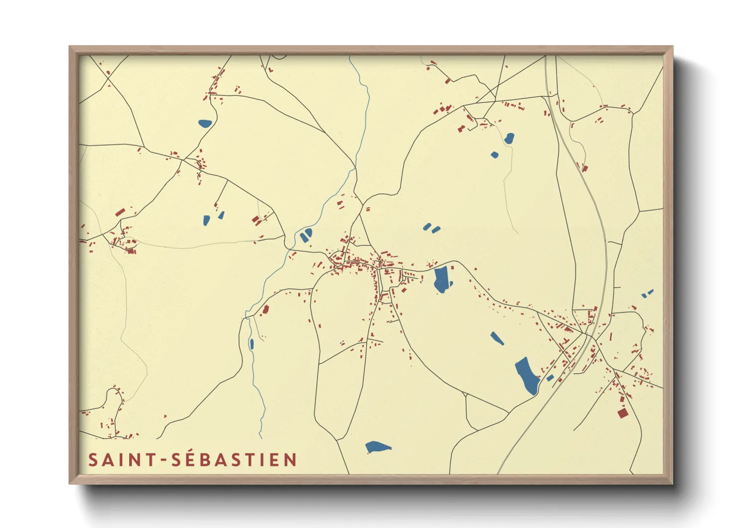 Une affiche de carte sur Saint-Sébastien