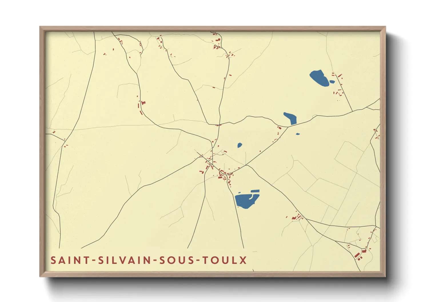 Une affiche de carte sur Saint-Silvain-sous-Toulx