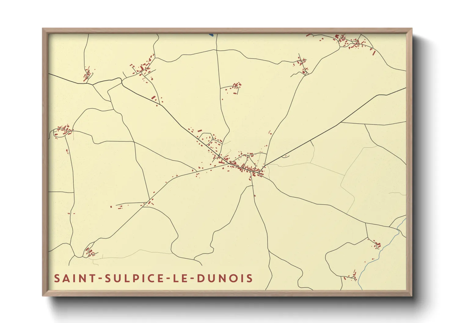 Une affiche de carte sur Saint-Sulpice-le-Dunois