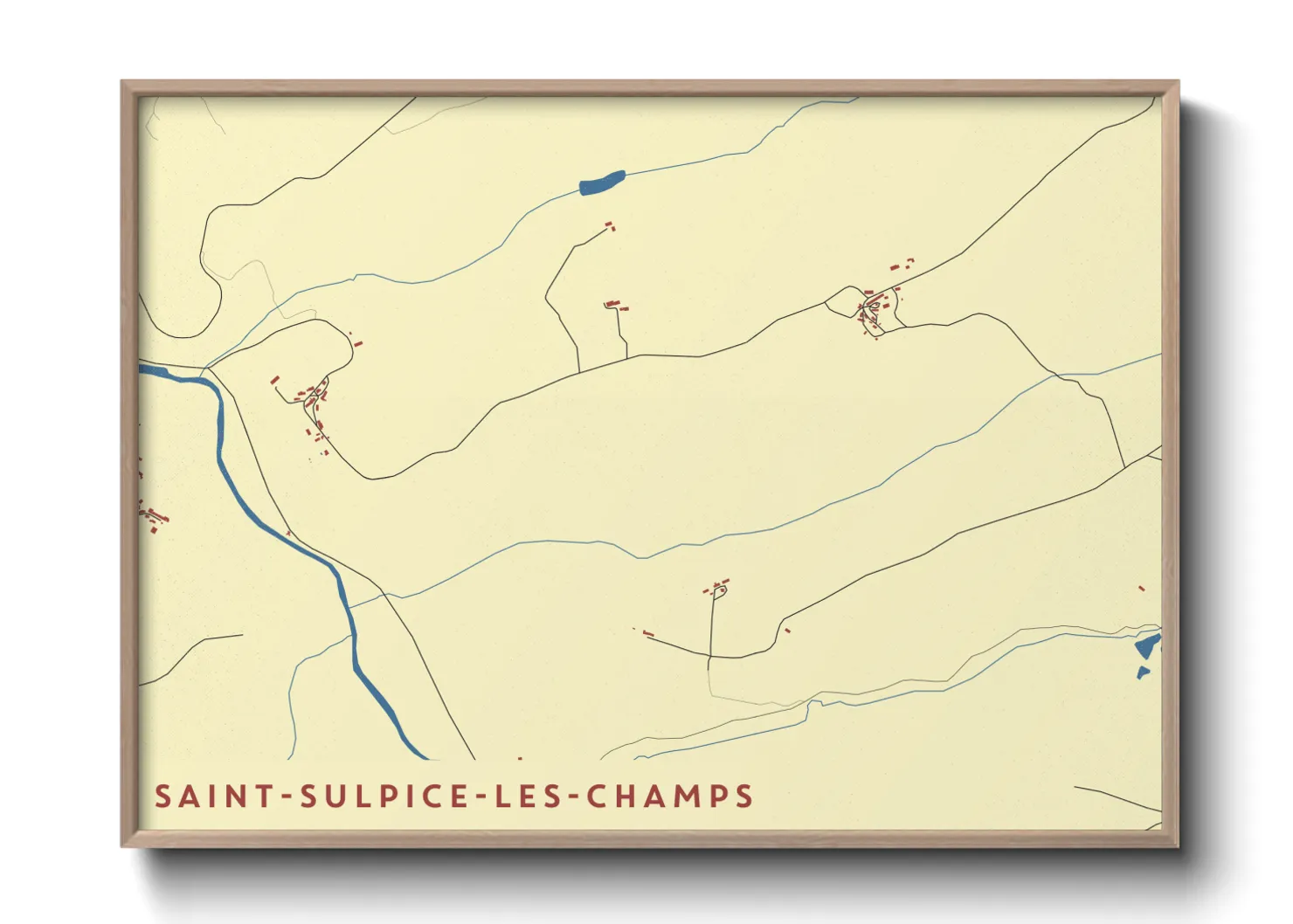 Une affiche de carte sur Saint-Sulpice-les-Champs