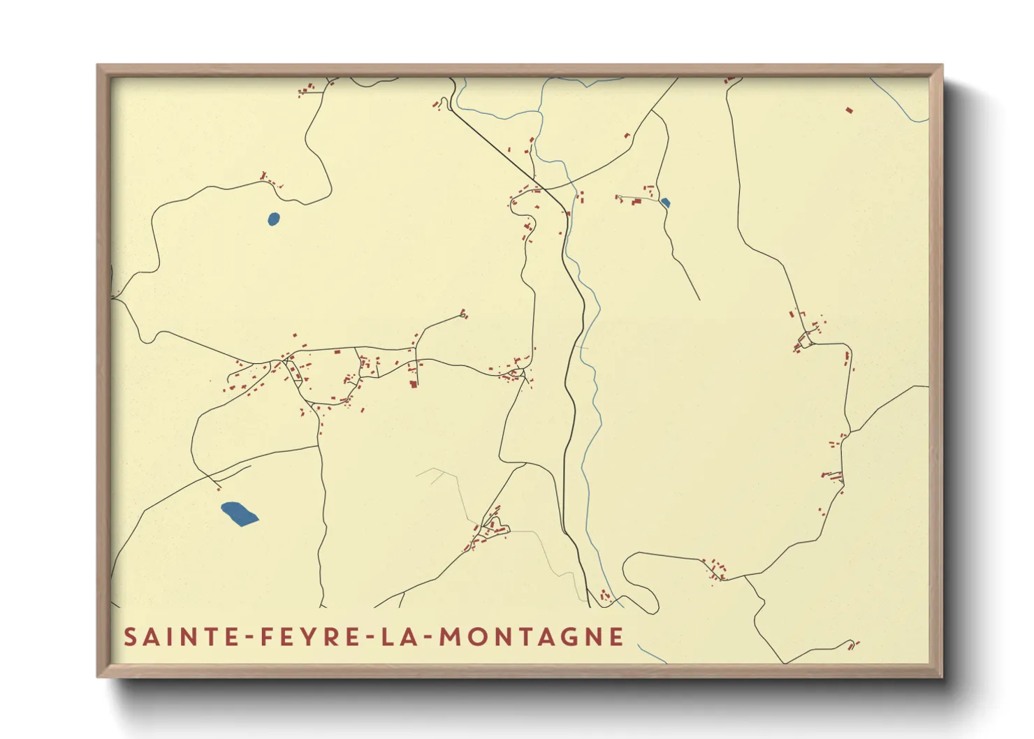 Une affiche de carte sur Sainte-Feyre-la-Montagne