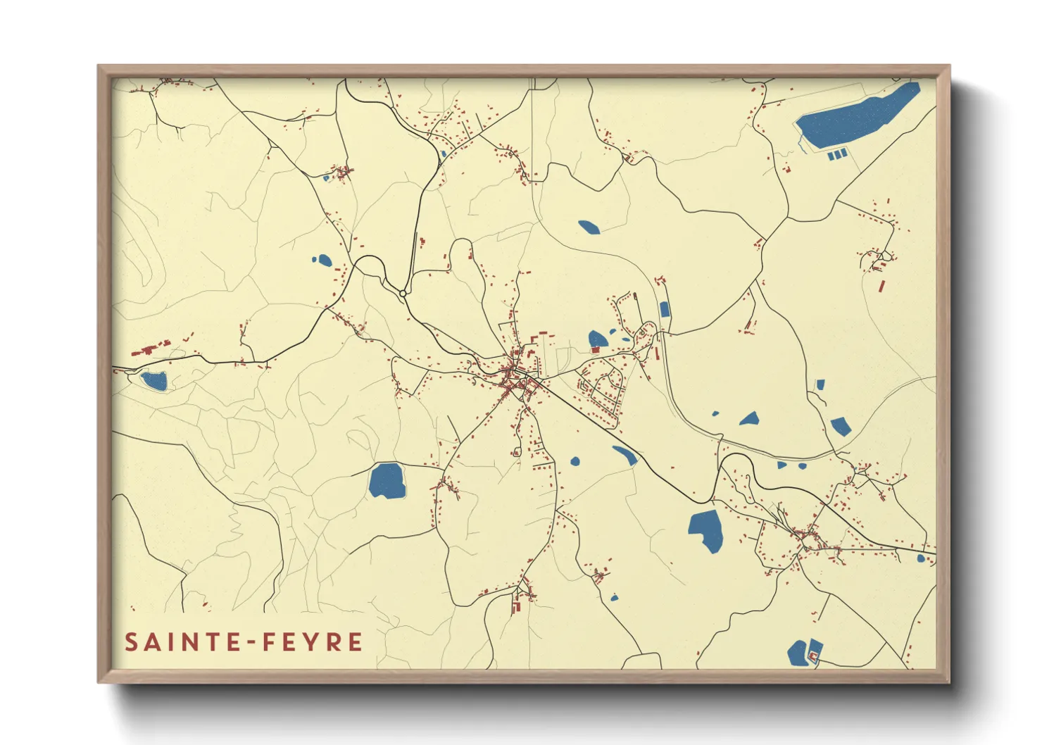 Une affiche de carte sur Sainte-Feyre