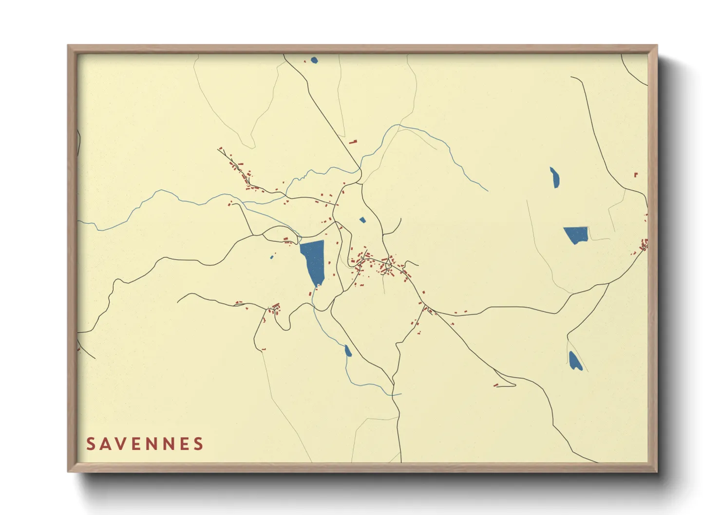 Une affiche de carte sur Savennes