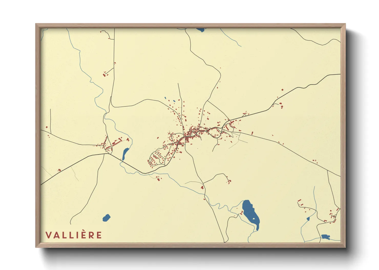 Une affiche de carte sur Vallière