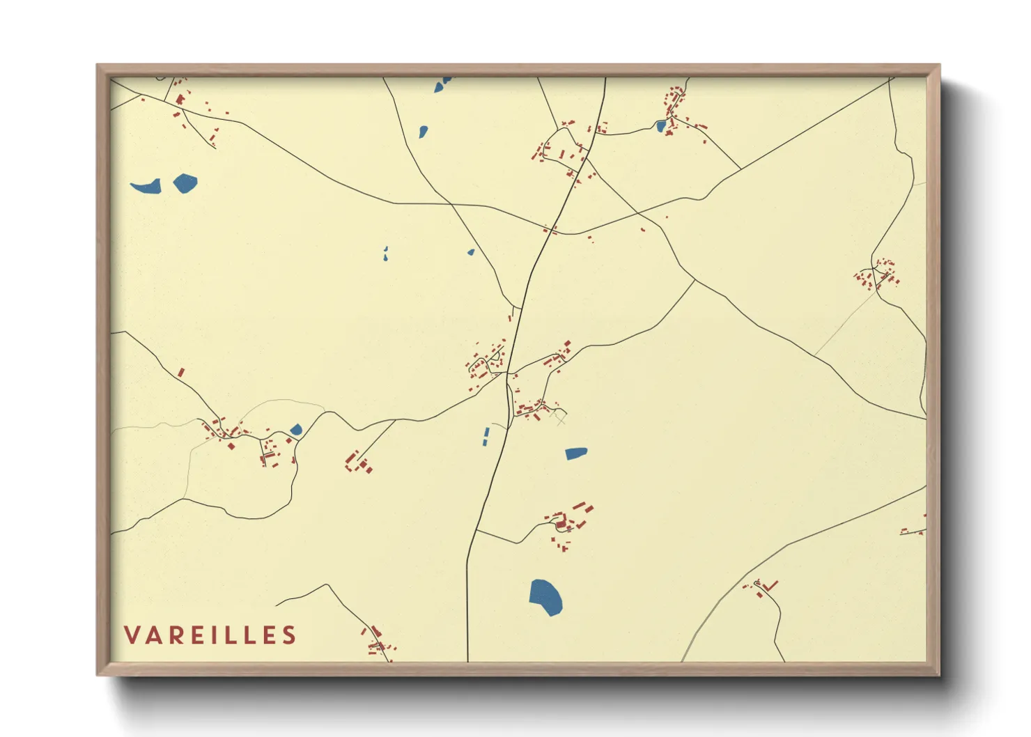 Une affiche de carte sur Vareilles