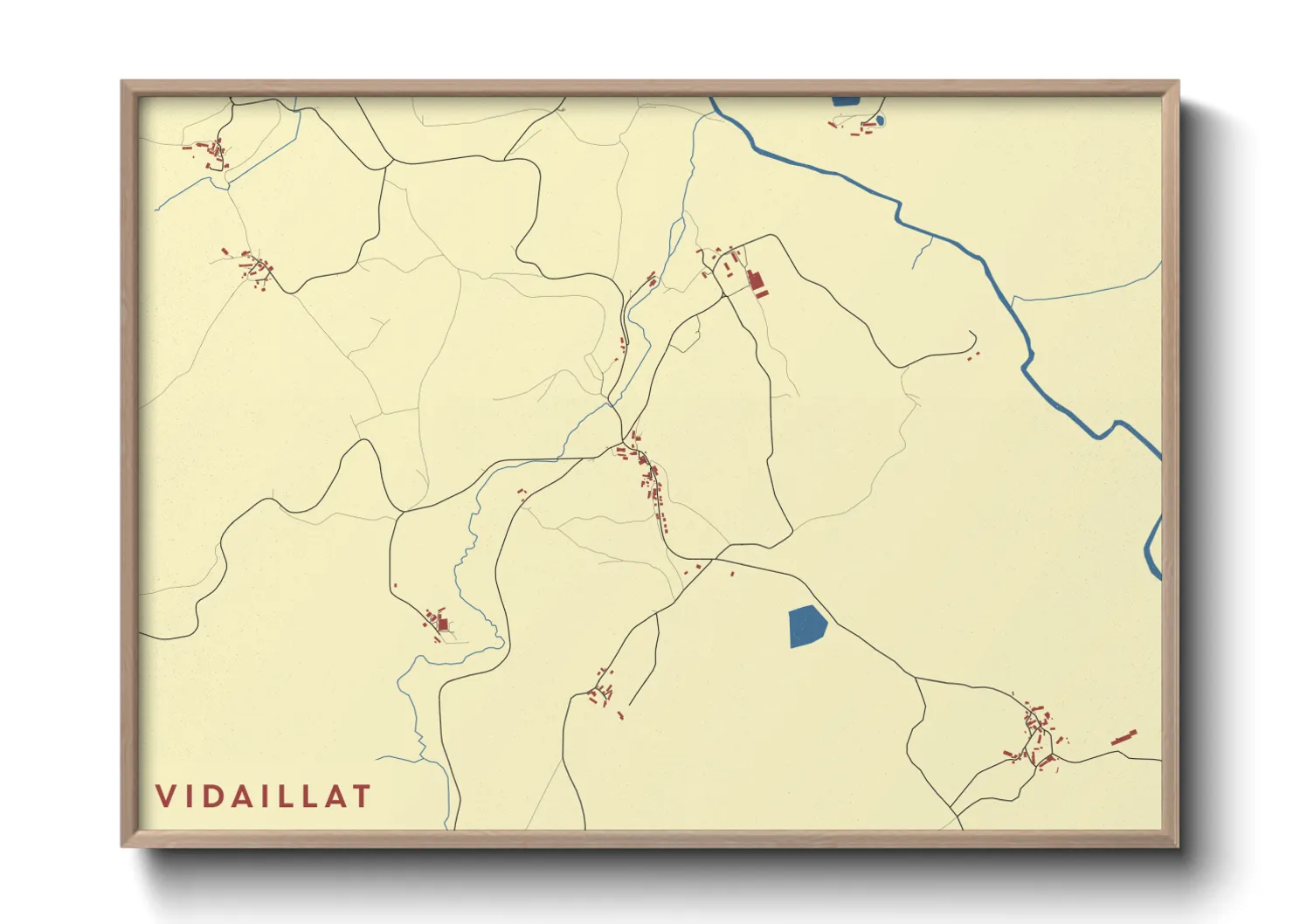Une affiche de carte sur Vidaillat