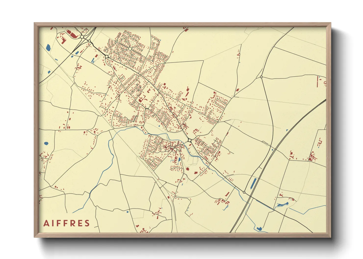 Une affiche de carte sur Aiffres