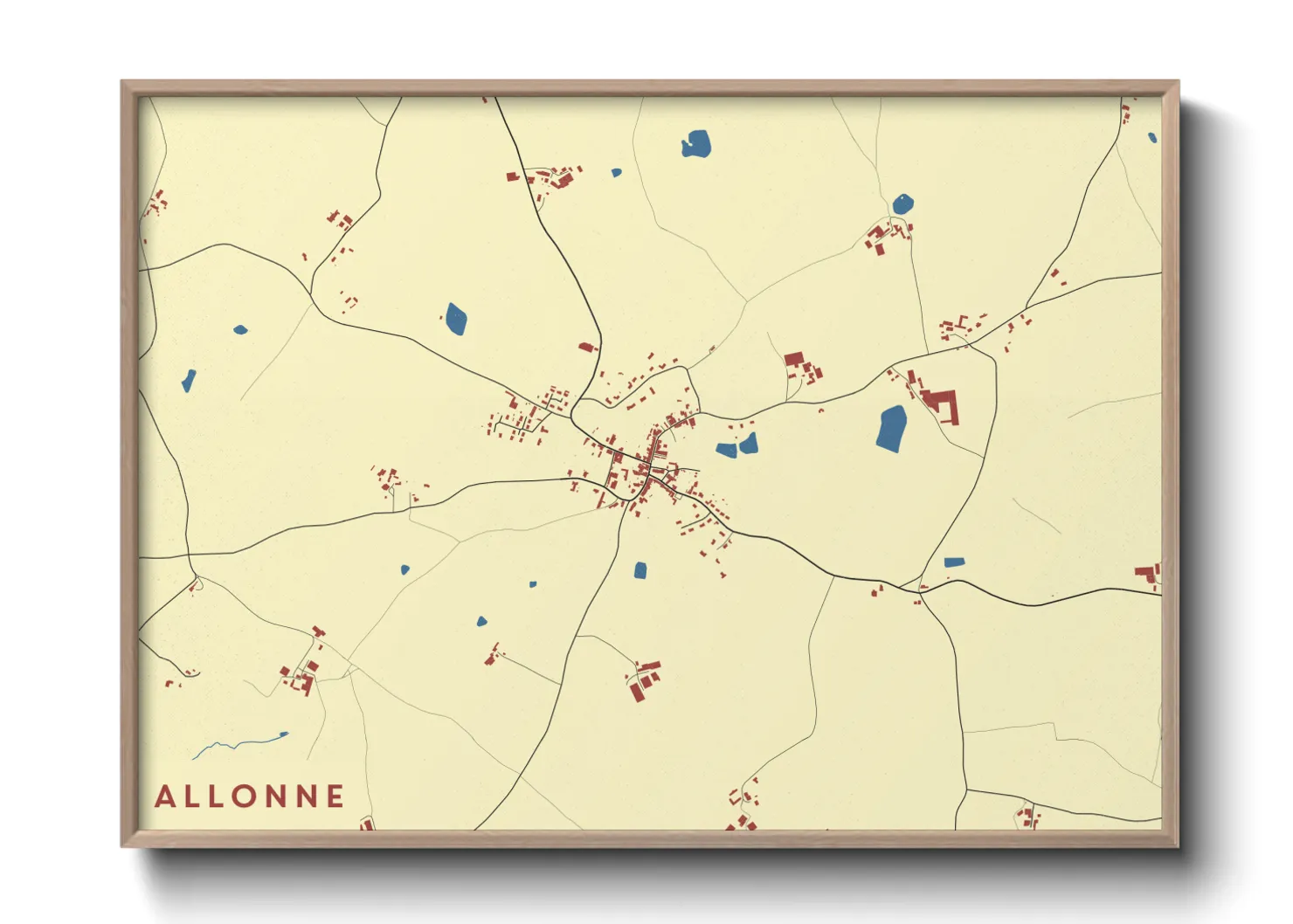 Une affiche de carte sur Allonne