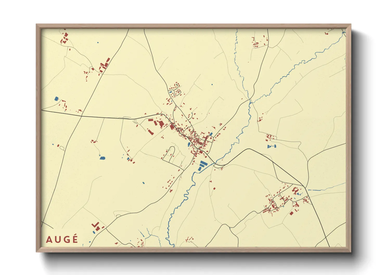 Une affiche de carte sur Augé