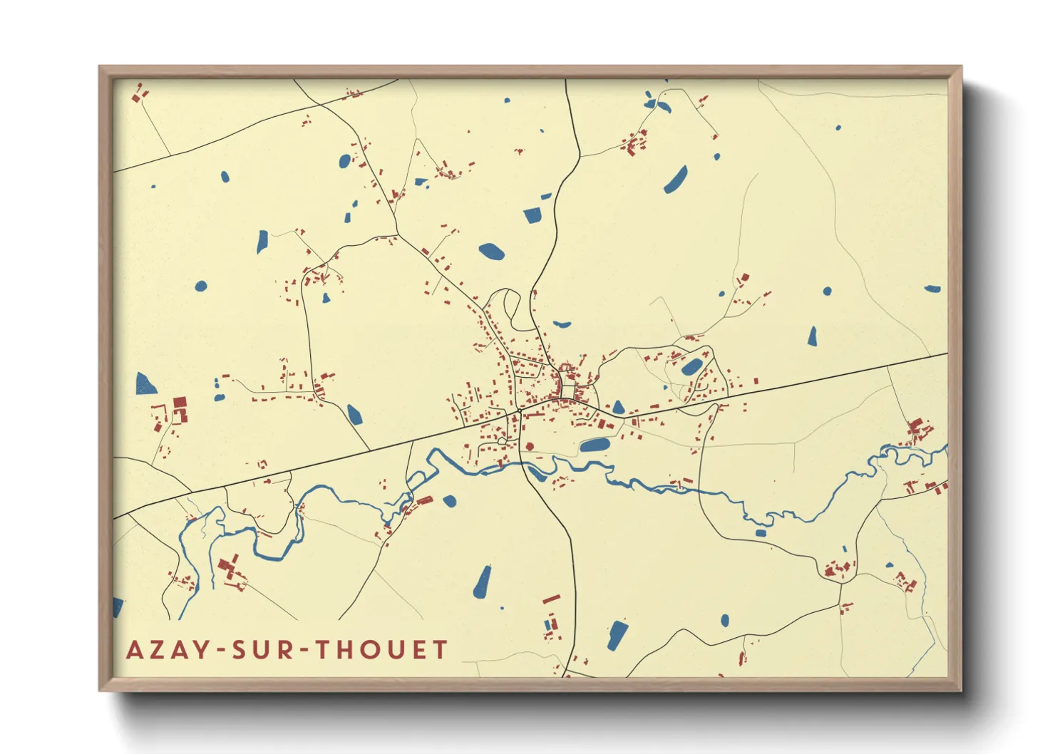 Une affiche de carte sur Azay-sur-Thouet