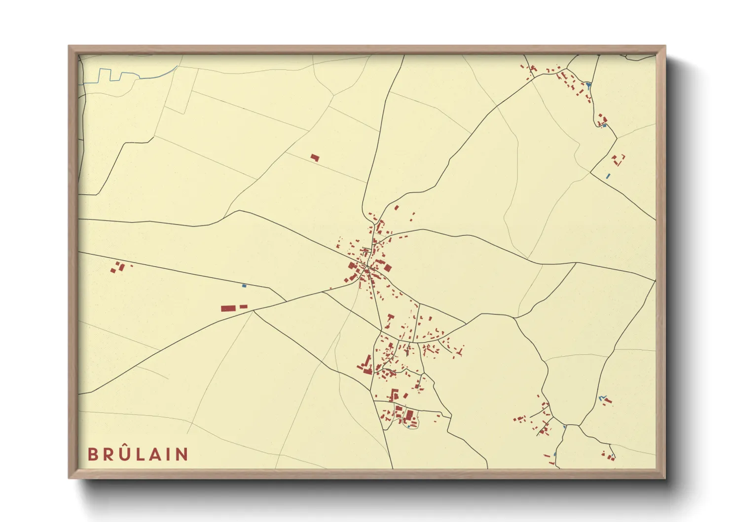 Une affiche de carte sur Brûlain