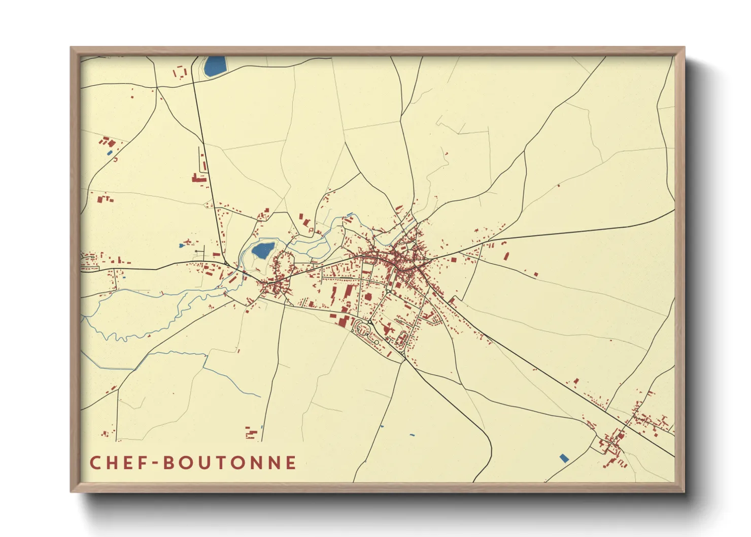 Une affiche de carte sur Chef-Boutonne