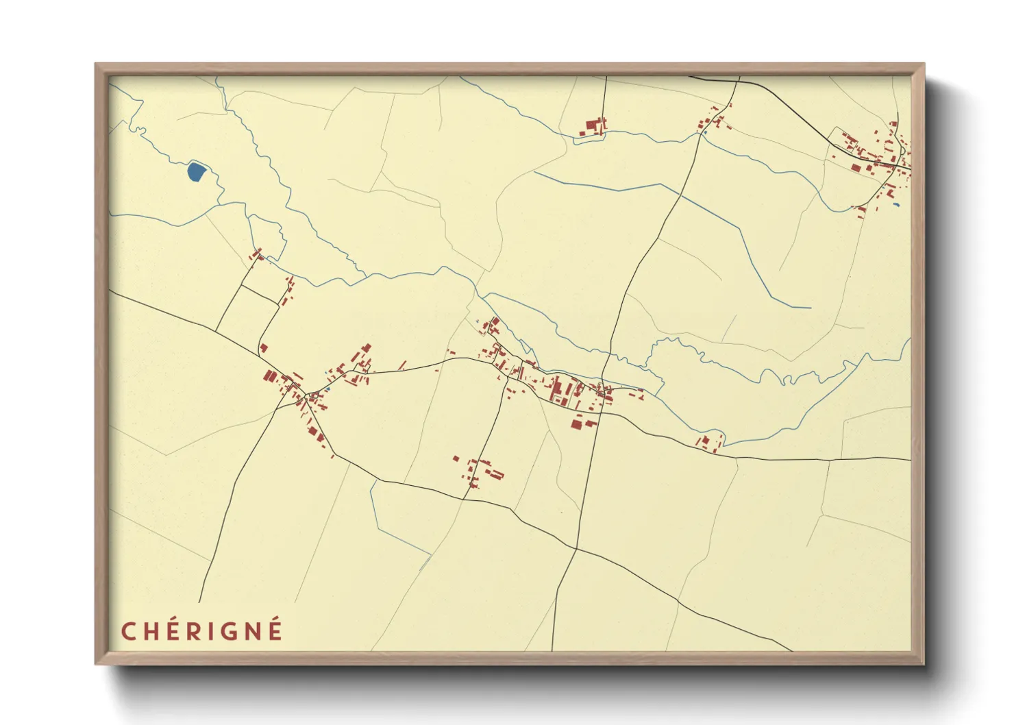 Une affiche de carte sur Chérigné