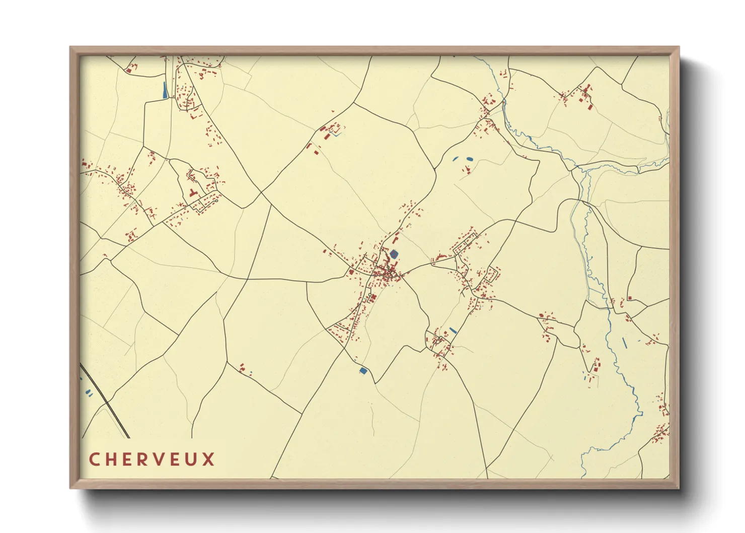 Une affiche de carte sur Cherveux