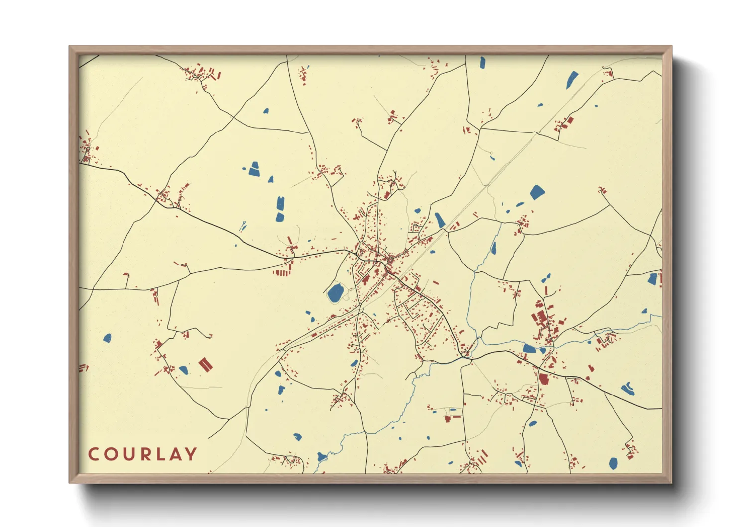 Une affiche de carte sur Courlay