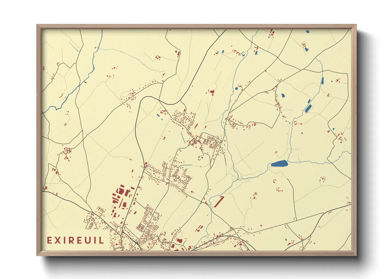 Une affiche de carte sur Exireuil