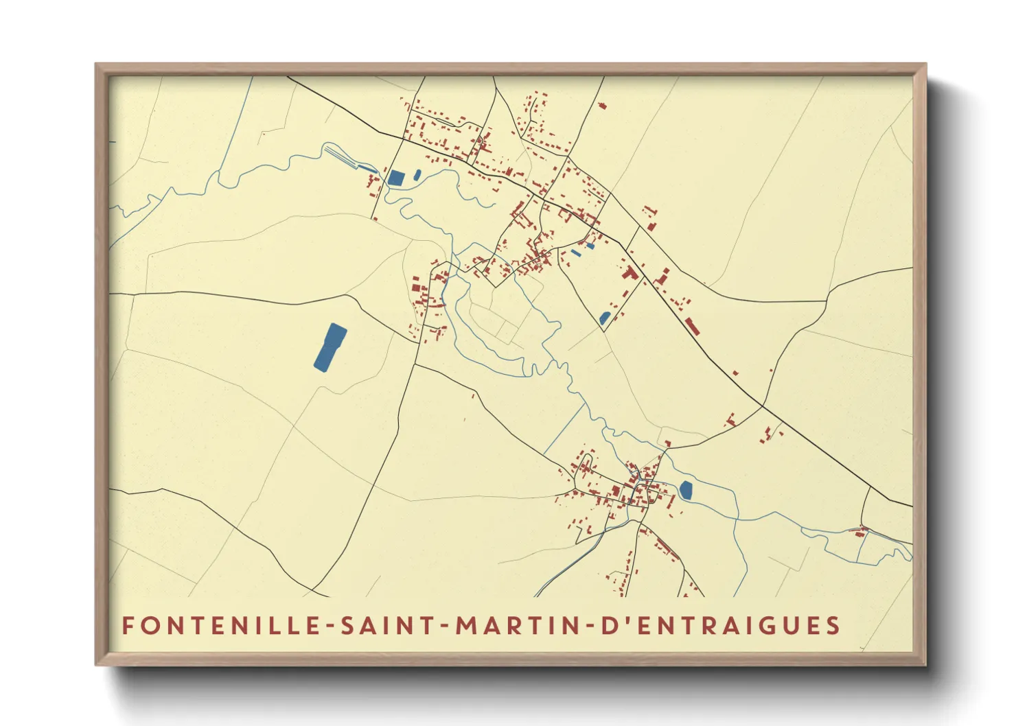 Une affiche de carte sur Fontenille-Saint-Martin-d'Entraigues