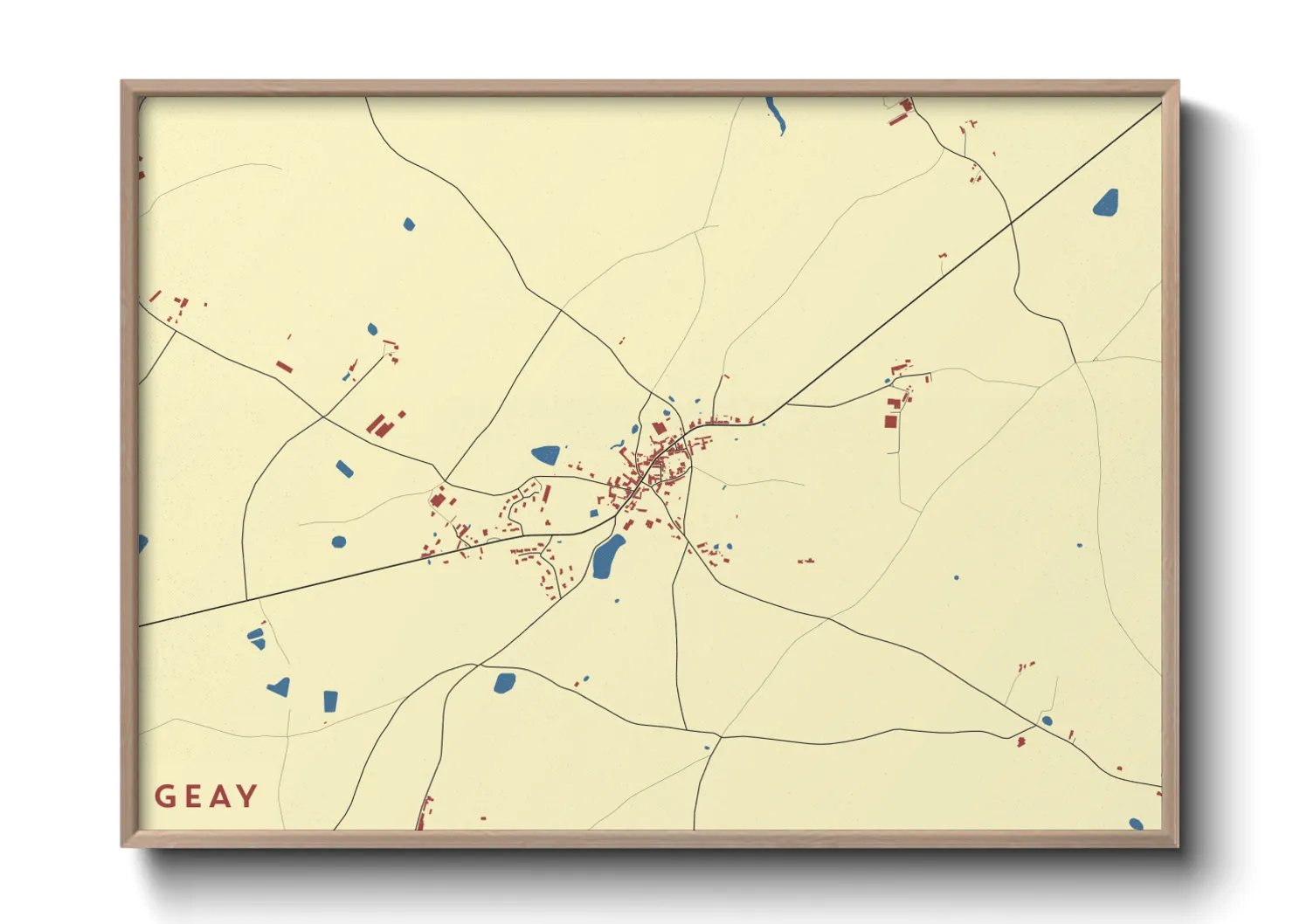 Une affiche de carte sur Geay