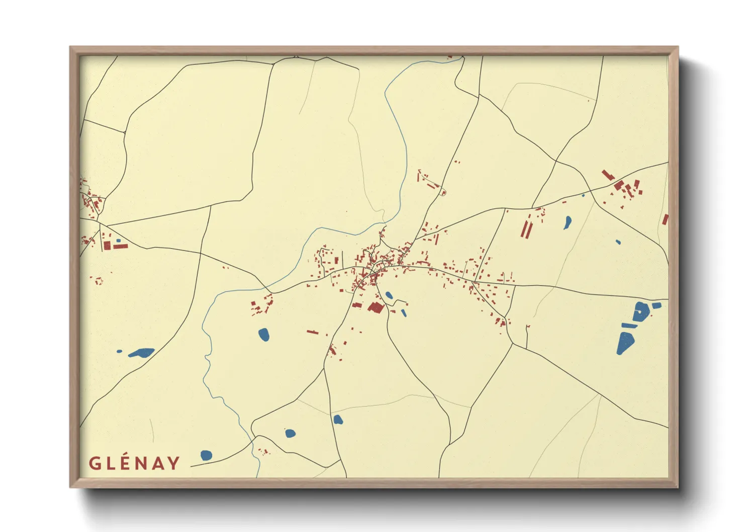 Une affiche de carte sur Glénay
