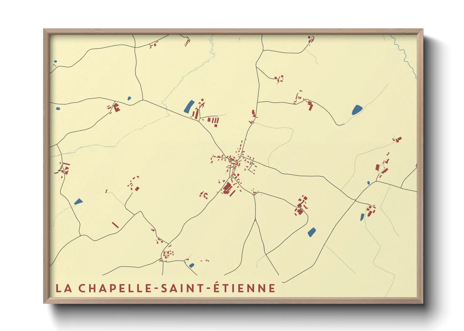 Une affiche de carte sur La Chapelle-Saint-Étienne