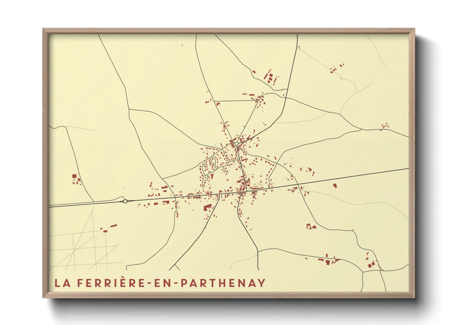 Une affiche de carte sur La Ferrière-en-Parthenay
