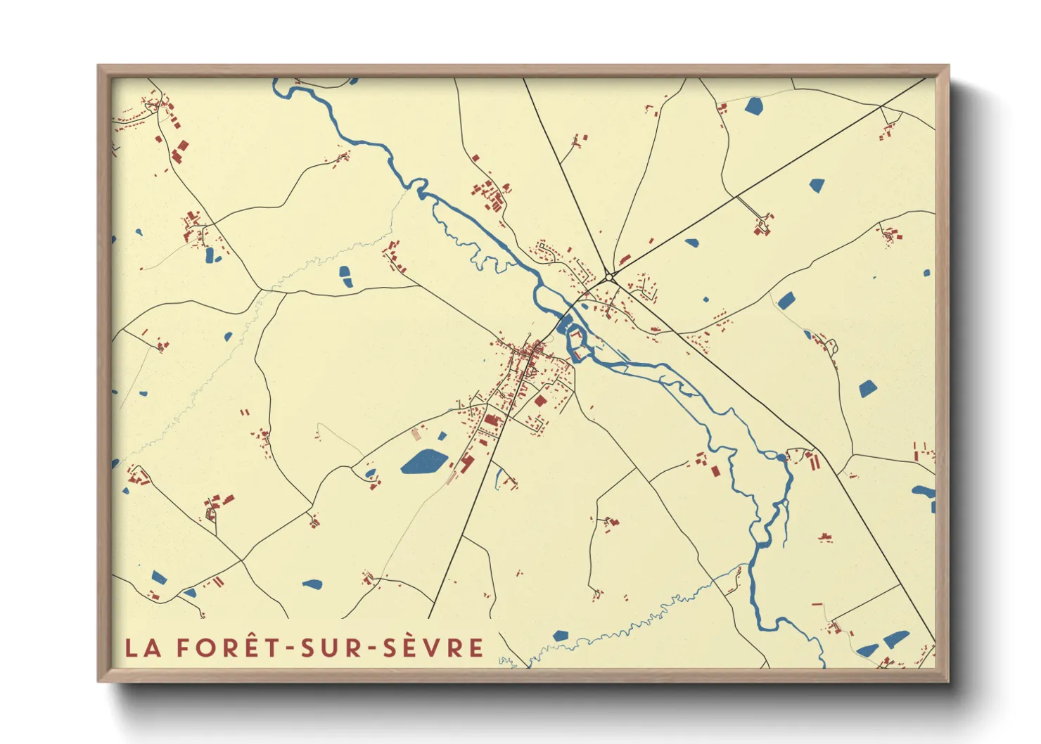 Une affiche de carte sur La Forêt-sur-Sèvre