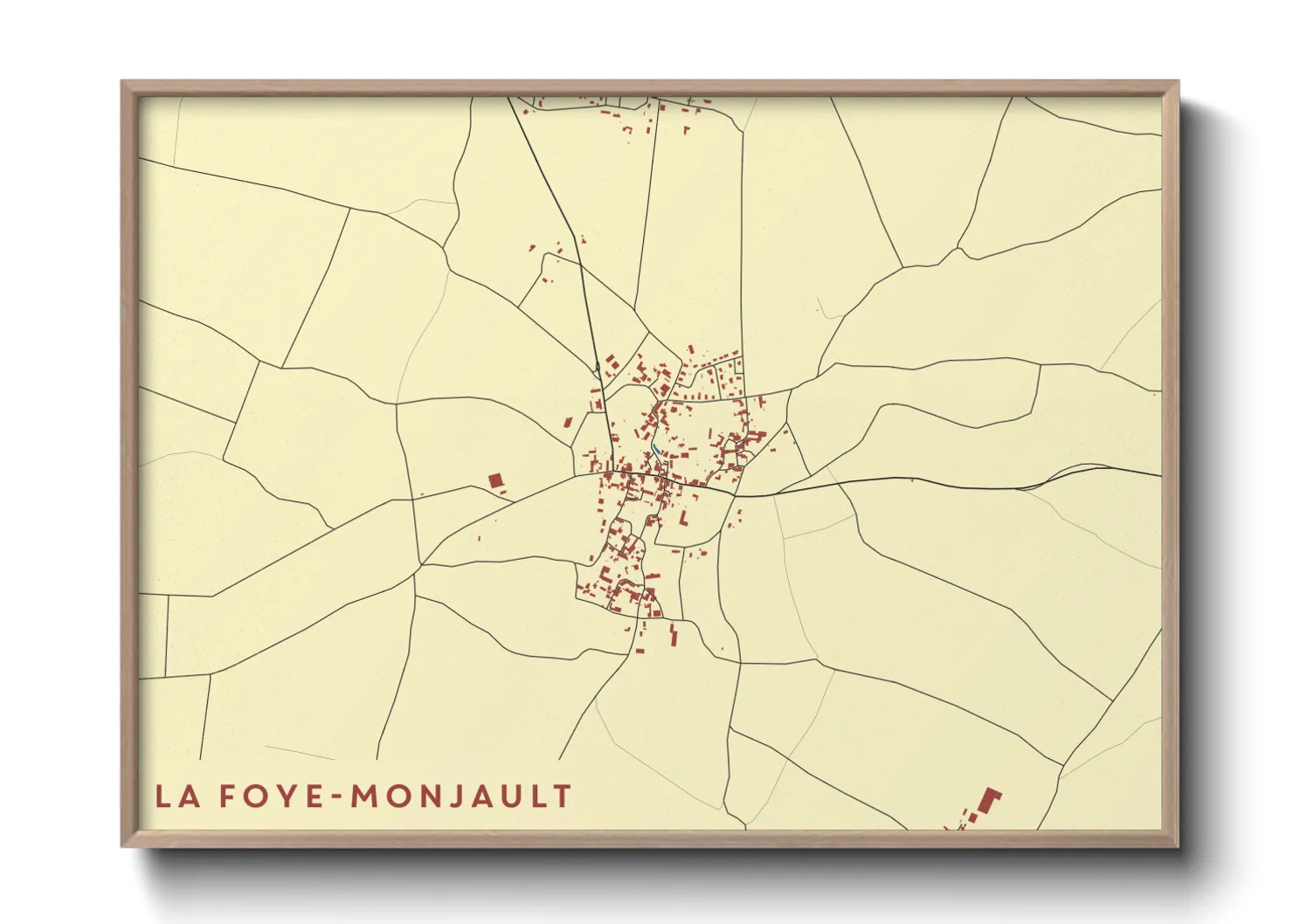 Une affiche de carte sur La Foye-Monjault