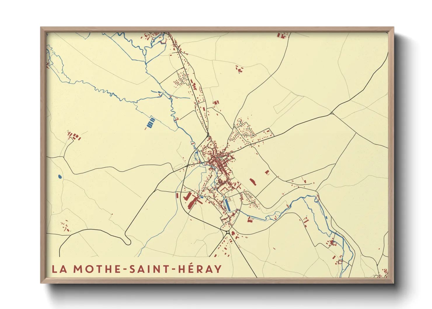 Une affiche de carte sur La Mothe-Saint-Héray