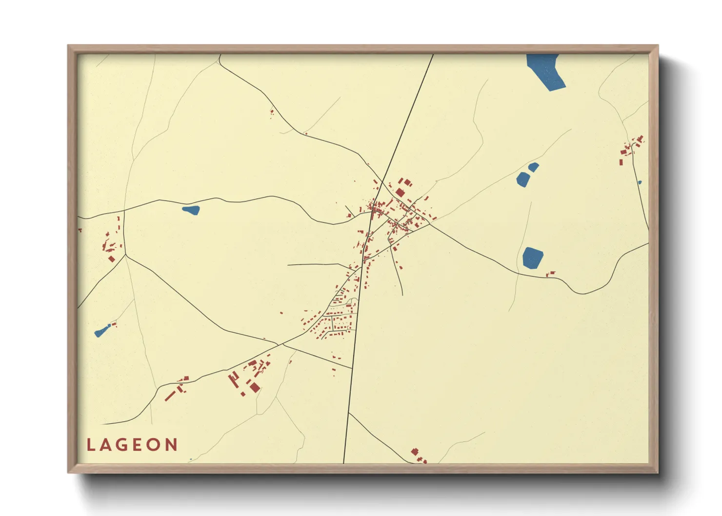 Une affiche de carte sur Lageon