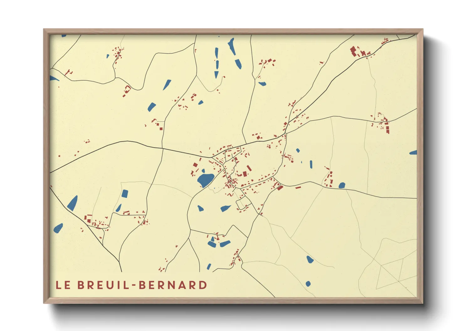 Une affiche de carte sur Le Breuil-Bernard