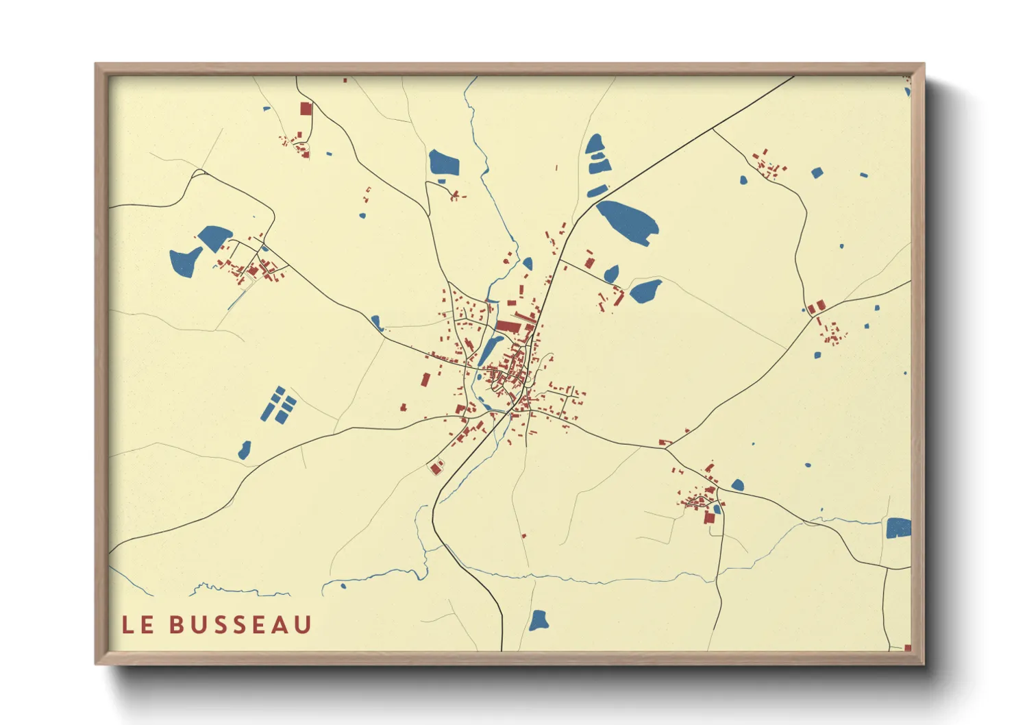 Une affiche de carte sur Le Busseau