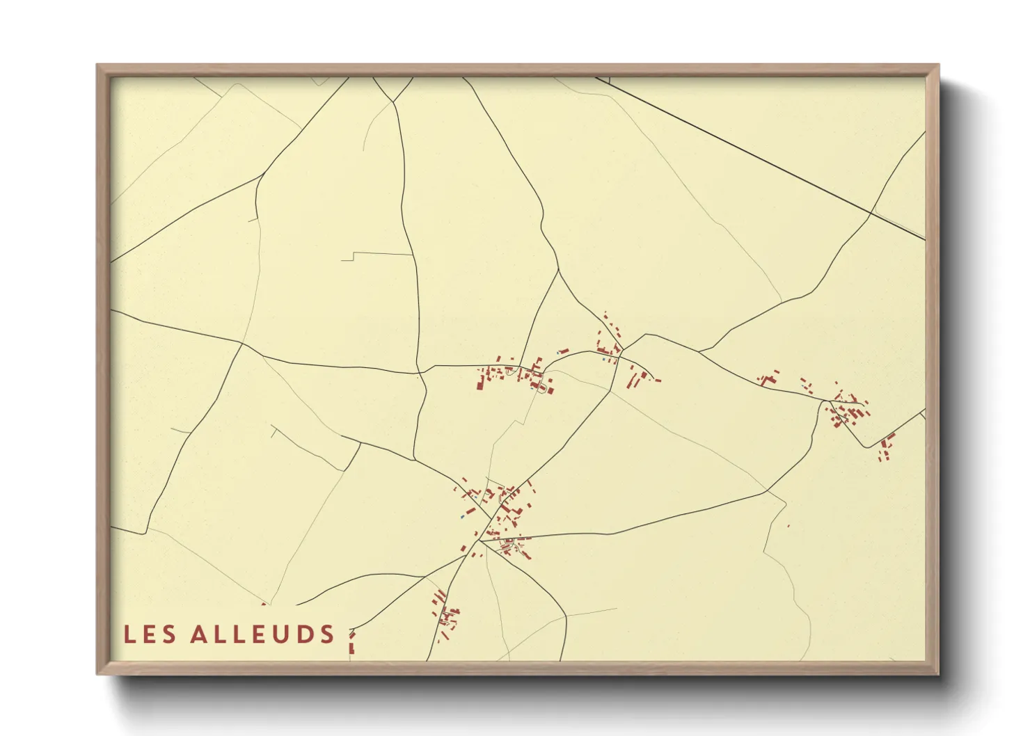Une affiche de carte sur Les Alleuds