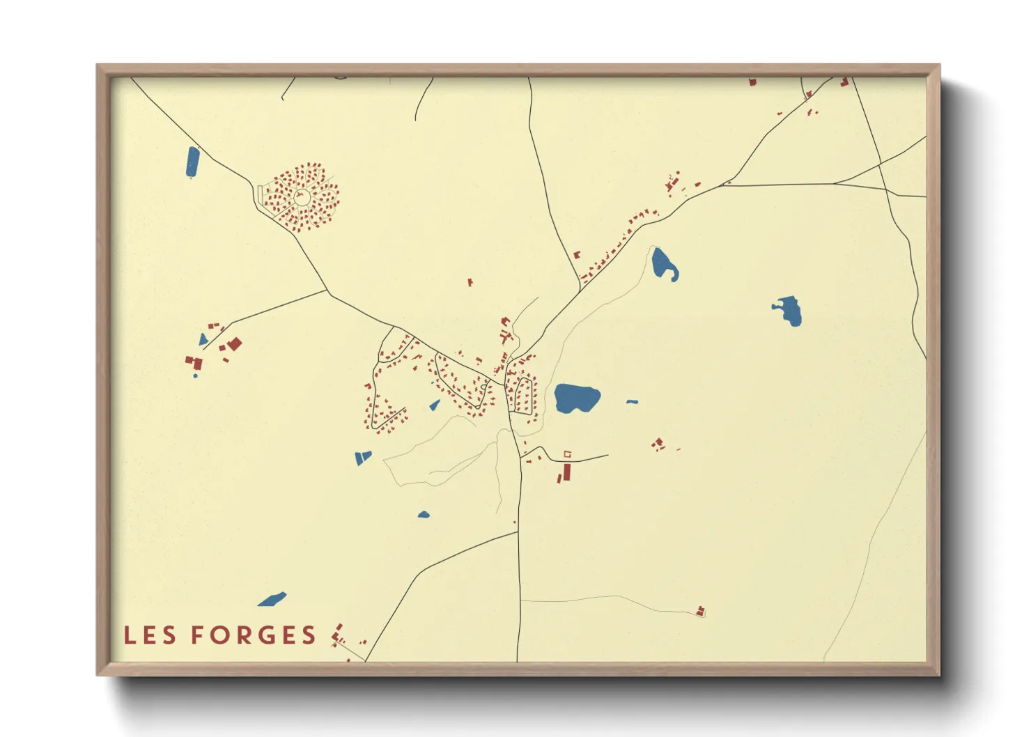 Une affiche de carte sur Les Forges