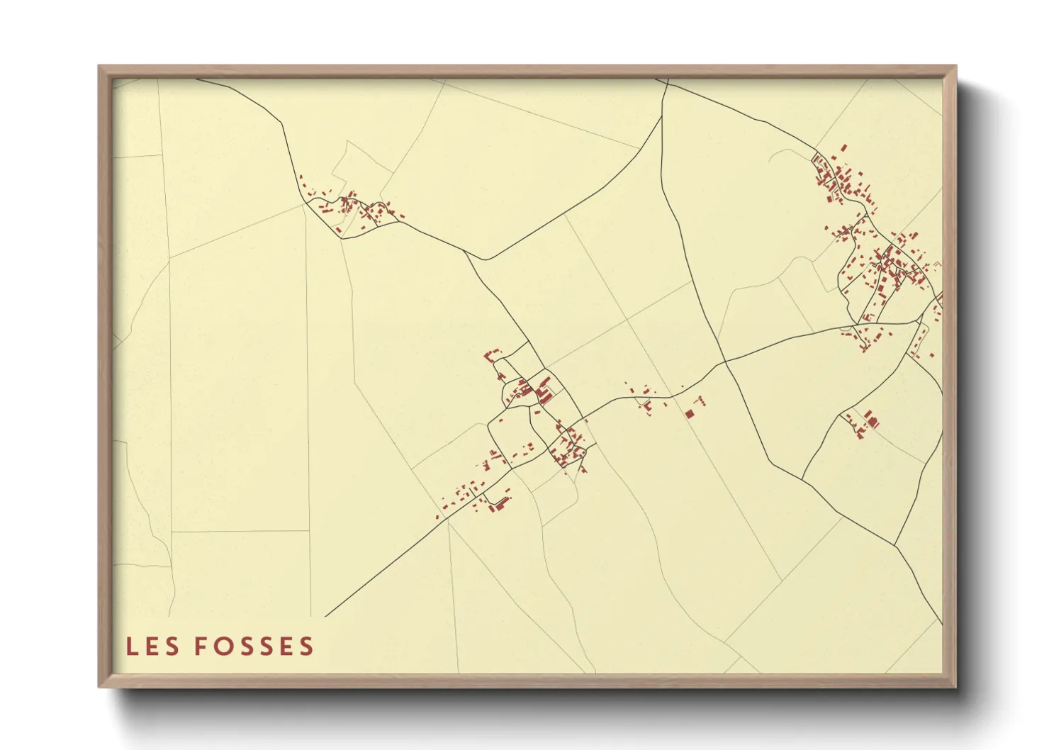 Une affiche de carte sur Les Fosses