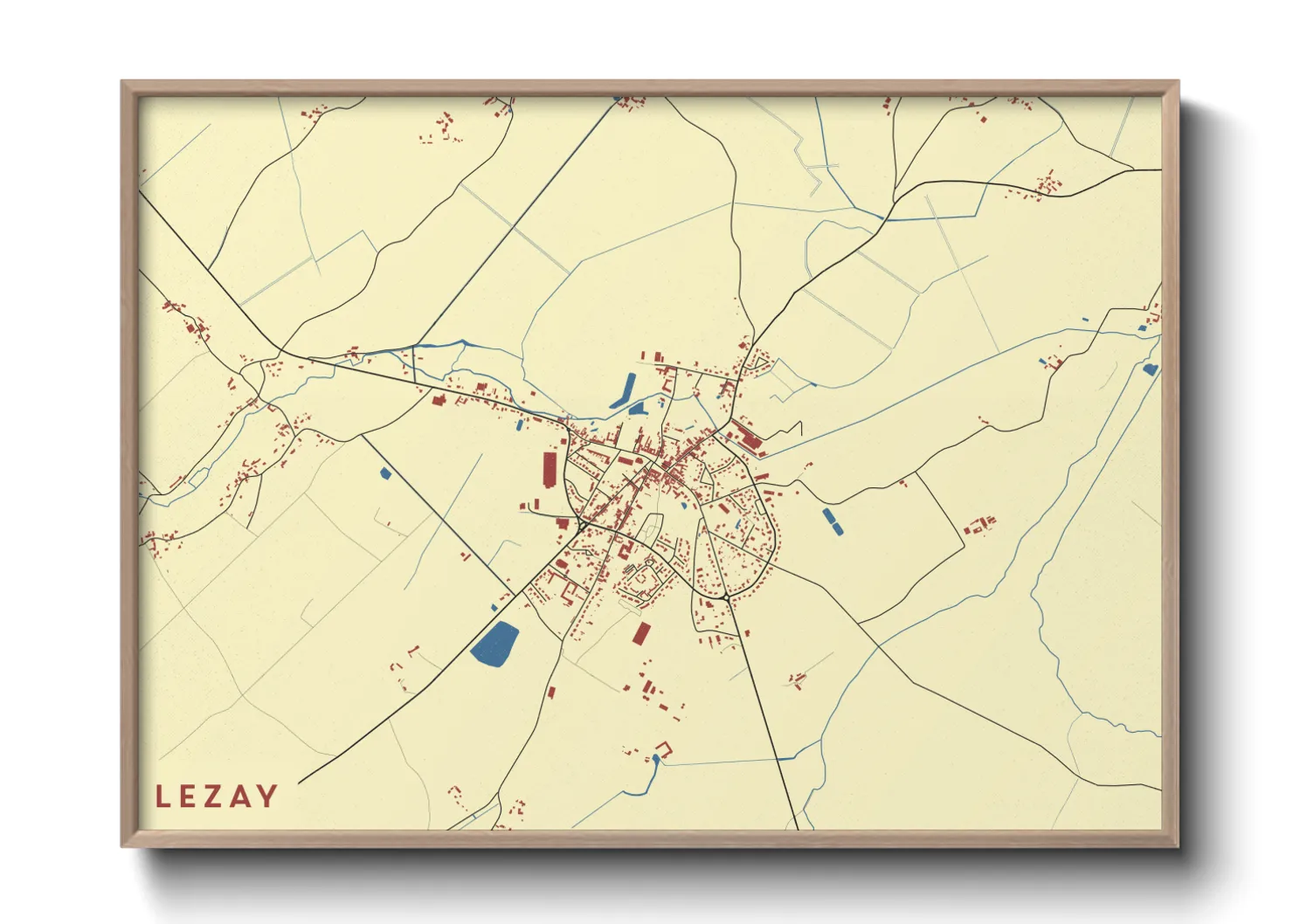 Une affiche de carte sur Lezay