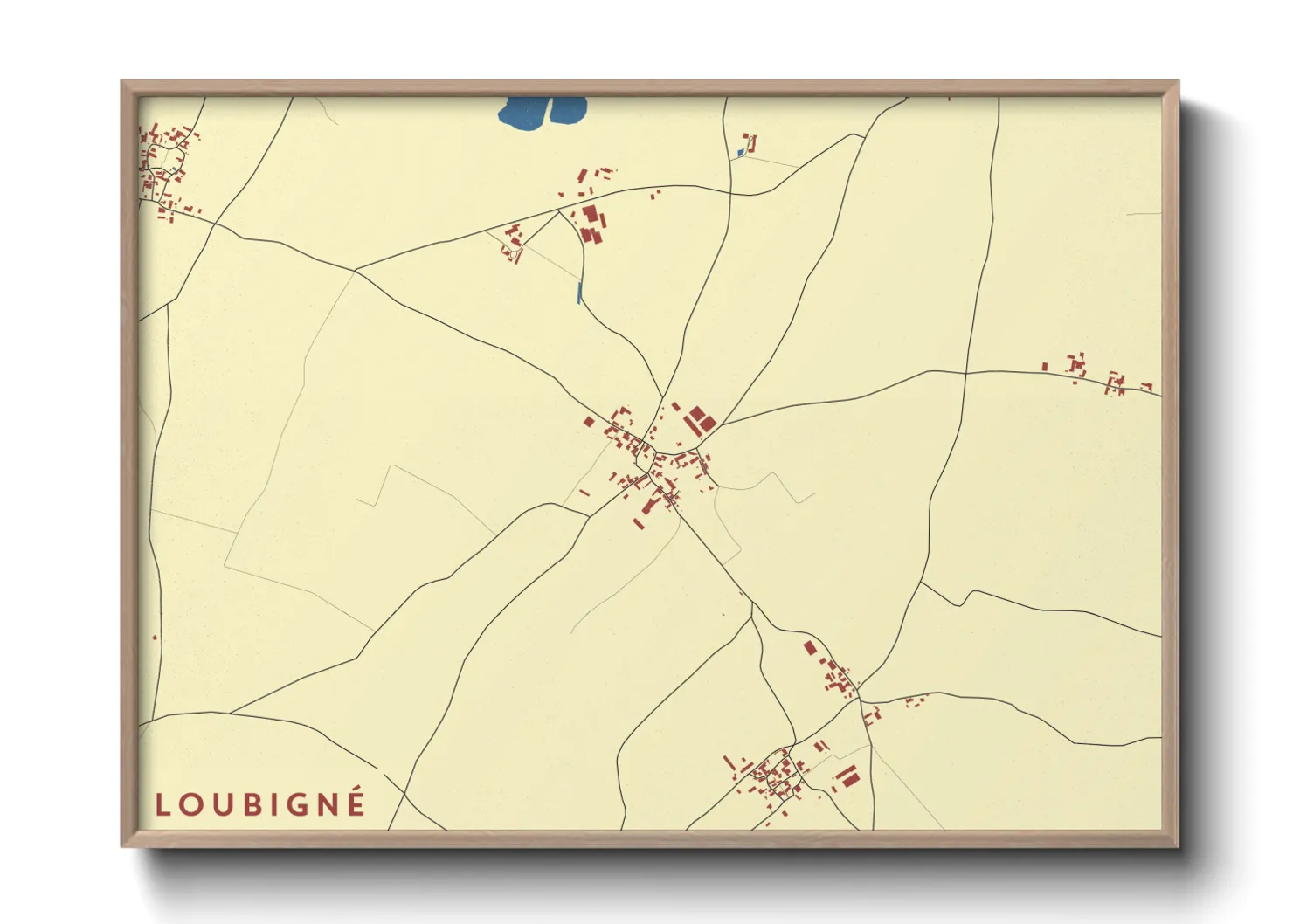 Une affiche de carte sur Loubigné