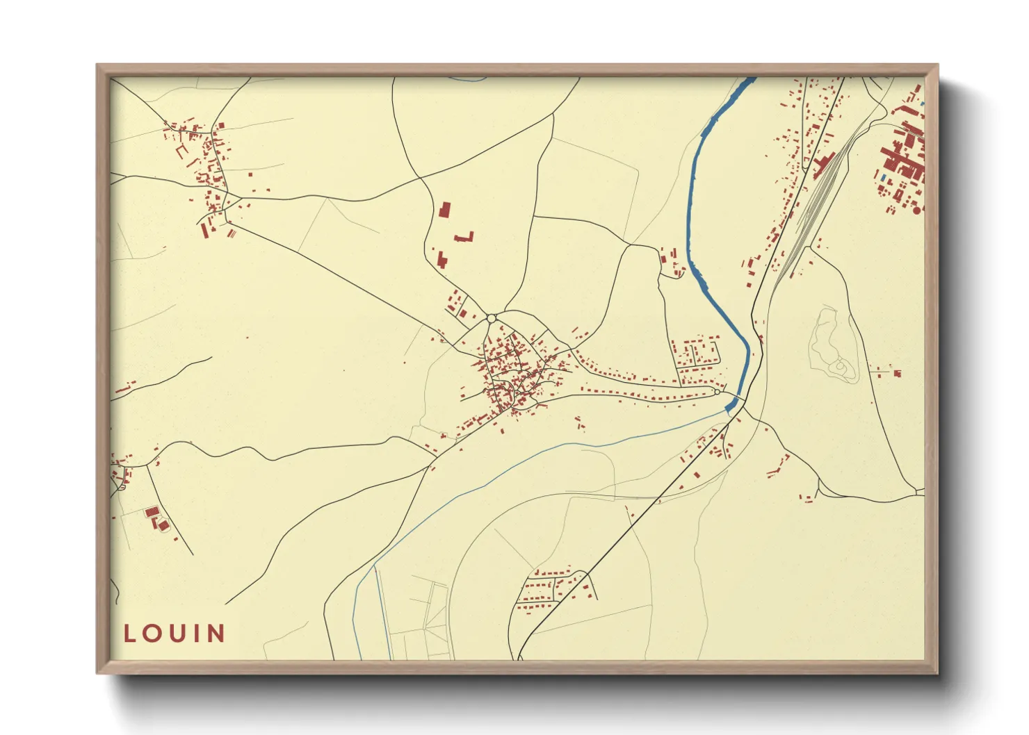 Une affiche de carte sur Louin