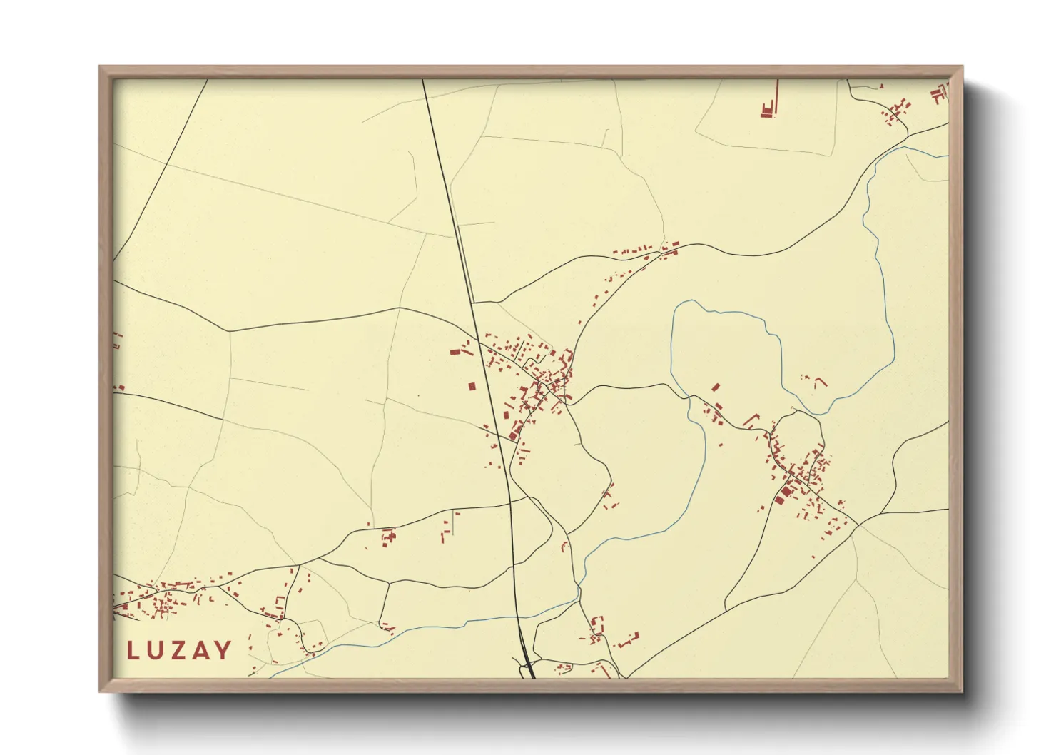 Une affiche de carte sur Luzay