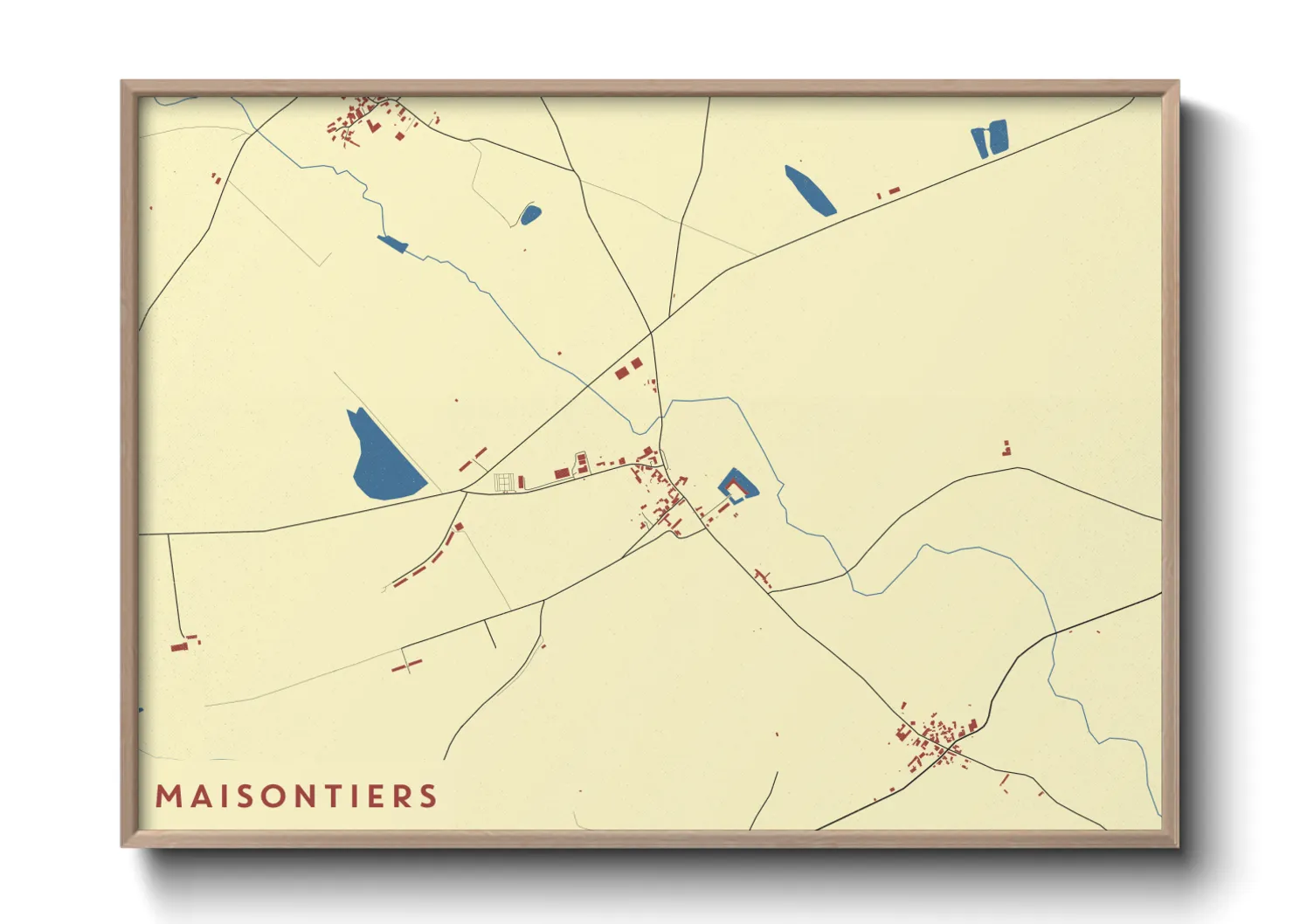 Une affiche de carte sur Maisontiers