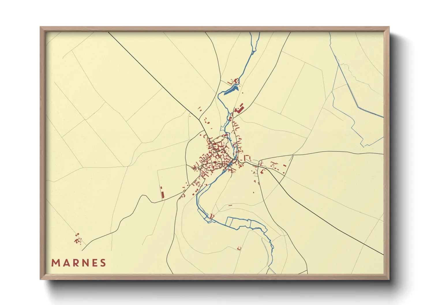Une affiche de carte sur Marnes