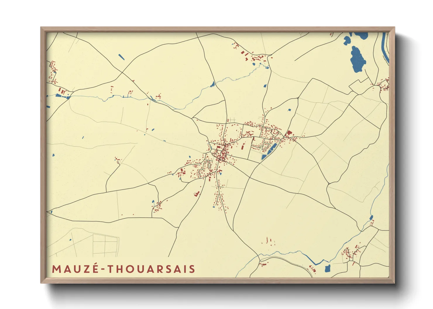 Une affiche de carte sur Mauzé-Thouarsais